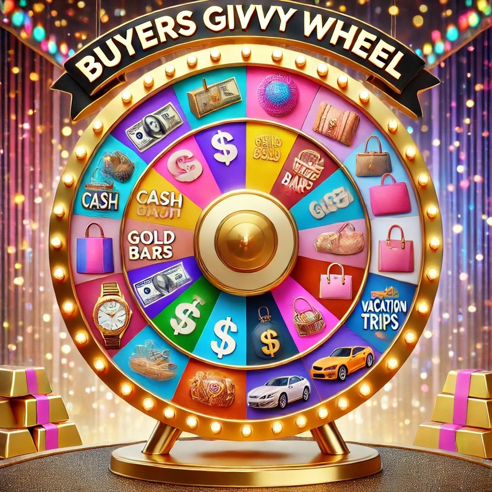 For live auction only! Golden Prize Wheel Decor